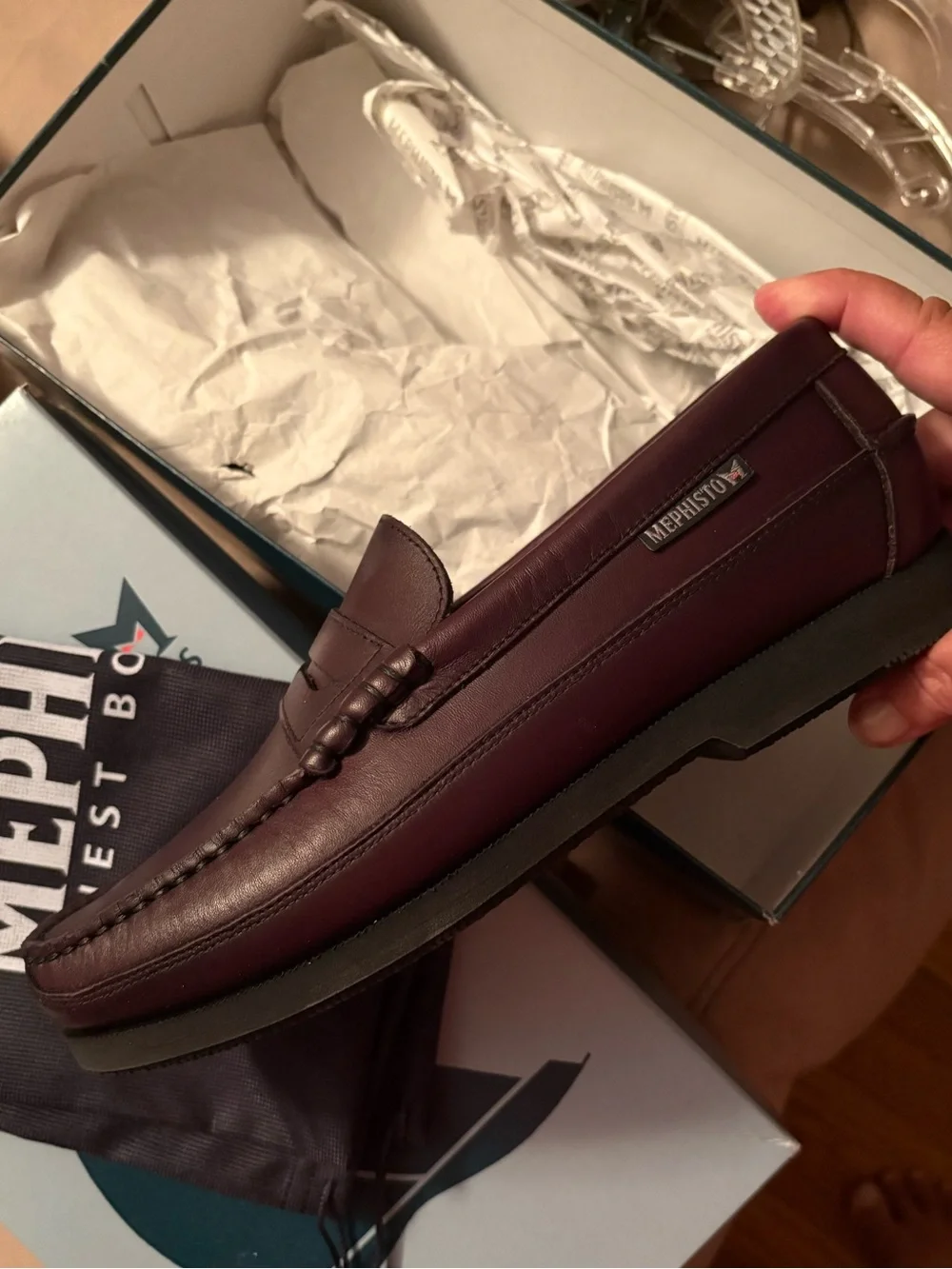 Mephisto Surf N Deck Shoes New in Box Brown/Wine men-7.5 women-9.5